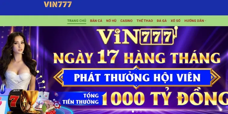 777Vin- Nhà cái tài xỉu online chất như nước cất